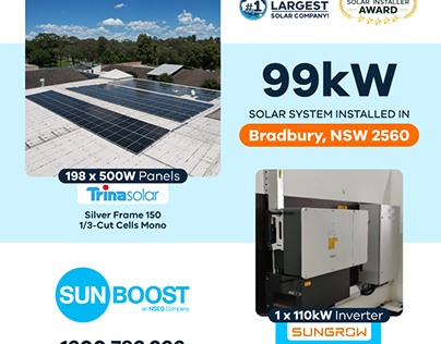 99kW Solar System Installed in Bradbury, NSW 2560