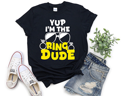 Yup I am The Ring Dude -Wedding Ring Bearer T-Shirt