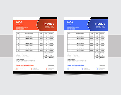 Corporate Invoice template design