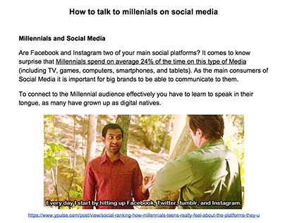 Blog - How to talk to Millennial on Social Media 2018