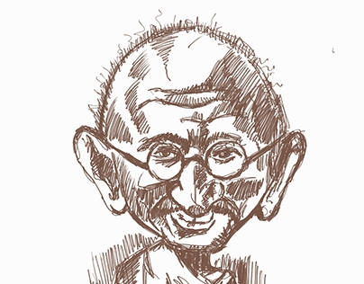 Rapid Sketching Mahatma Gandhi step by step