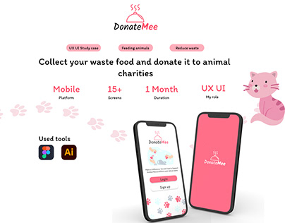 DonateMee- Food donation for animals- UX/UI Case study