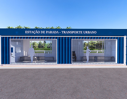 Estação de Parada de Ônibus Sustentável em Container