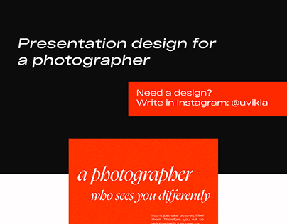Presentation design for a photographer