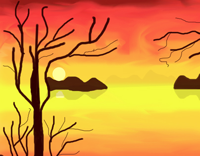 Sunset in Photoshop! one of my old painting
