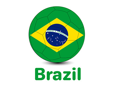 Football Illustration with Brazil Flag