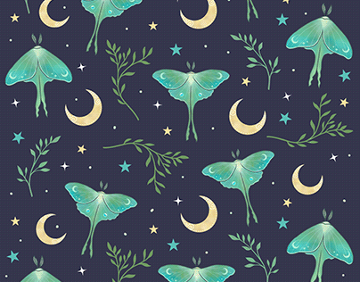 Luna moth pattern design