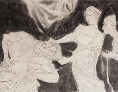 Master study of Judith beheading Holofernes-Caravaggio