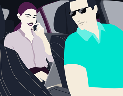 Logo and illustrations for chauffeur services