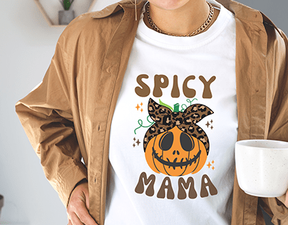 Spicy Mama Pumpkin T-shirt Design