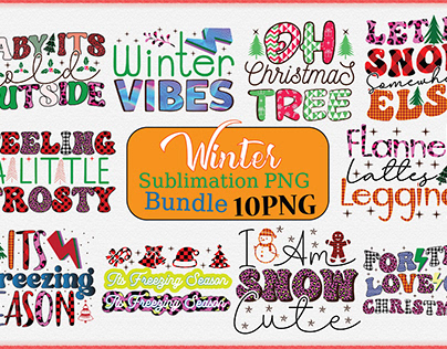 Winter Sublimation PNG Bundle 01