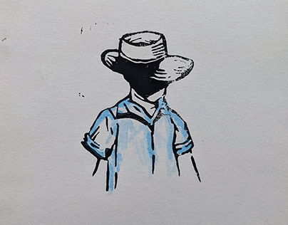 The farmer (Linol print)