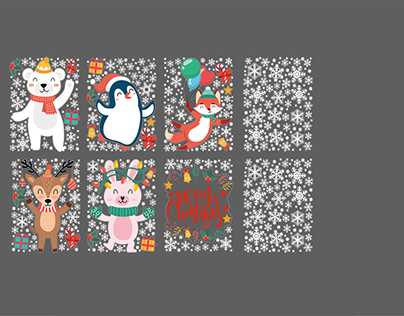 Animal electrostatic stickers Christmas design