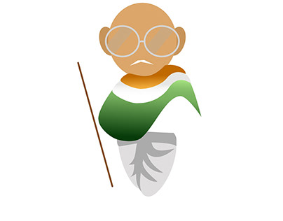simple animation of Gandhi ji