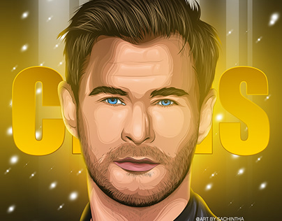 Chris Hemsworth Vector Portrait