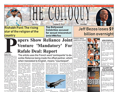 Newspaper Design - Broadsheet - The Colloquy
