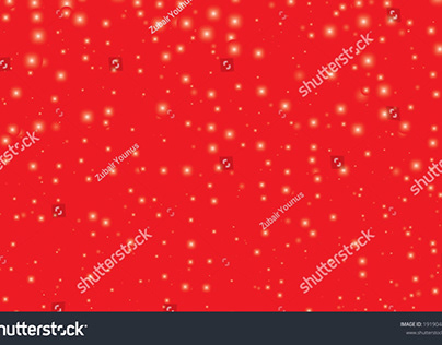 Red sky with stars and snow falling vector