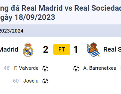 Trận đấu Real Madrid vs Real Sociedad 18-09-2023