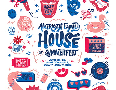 American Family House Summerfest Lineup Gig Poster