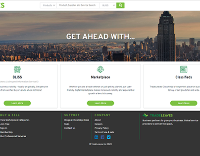 Redesigning Tradeleaves Inc Homepage