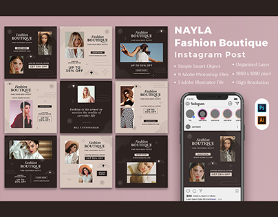 Nayla - Fashion Boutique Instagram Post Template