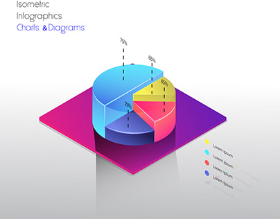 Pie Chart Isometric Info-graphic