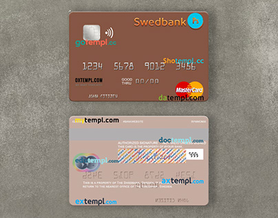 Sweden Swedbank mastercard template