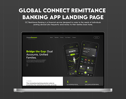 Global Connect Remittance banking App landing page