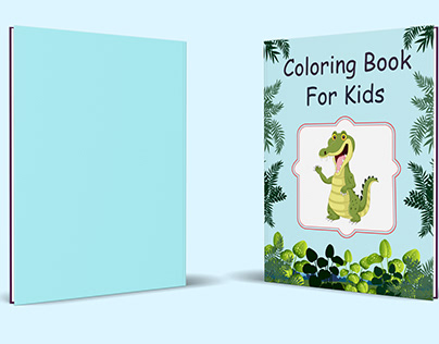 Simple coloring book cover design for kids