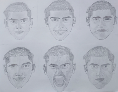 Facial Expressions: Pencil Sketch