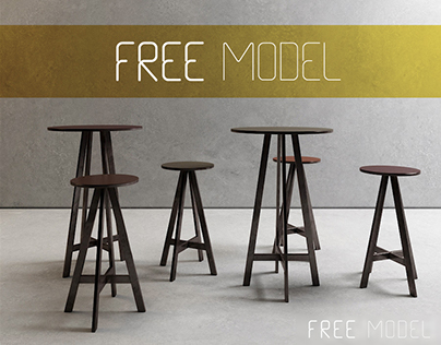FREE MODEL | Disco stools + table
