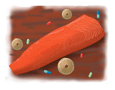 salmon con exceso de medicamentos