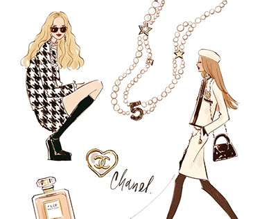 Chanel classic fashion illustration