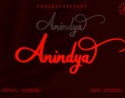 Anindya Beautiful-Script style font