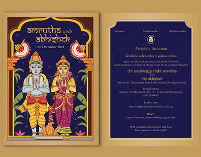 Pattachitra inspired Wedding invite