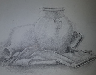 Still Life painting -Pencil on Canson