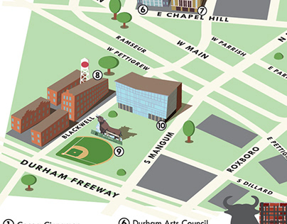 Downtown Durham Isometric Map
