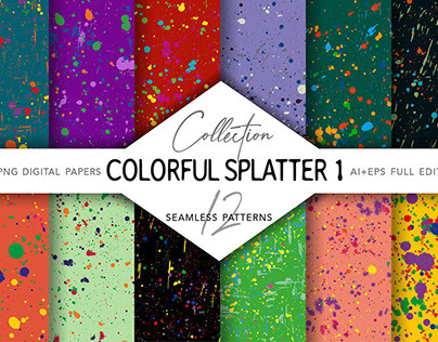 Collection of Splatters Seamless