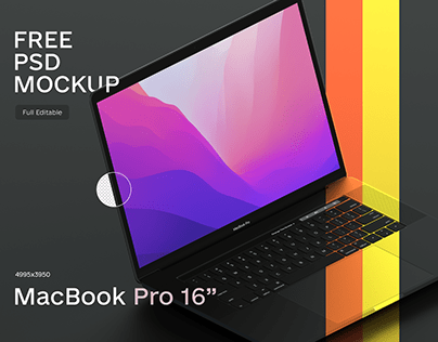 [FREE] MacBook PRO 16" Mockup