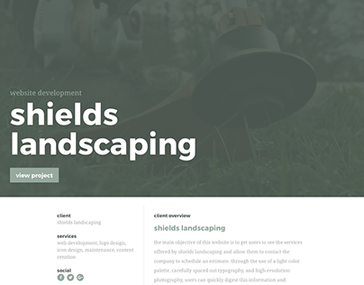 Shields Landscaping - Website Design & Development