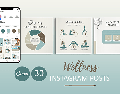 Fully Customizable Wellness Instagram Posts