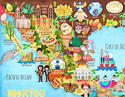 Mexico Map Illustration