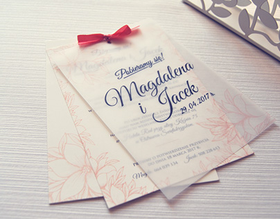 Wedding invitation with tracing-paper