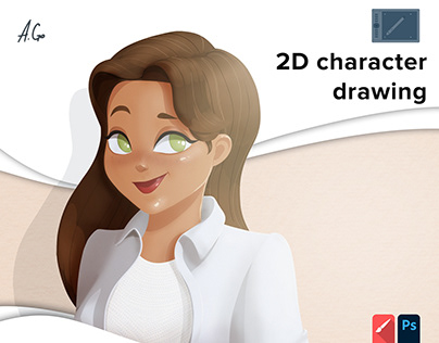 2D character drawing. Graphic tablet