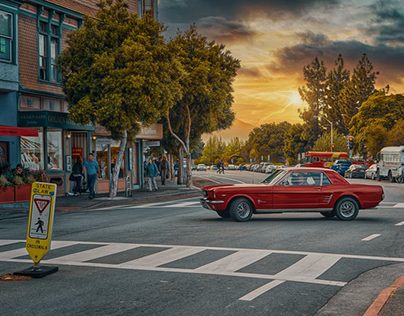 Classic Mustang Sausalito Sunset