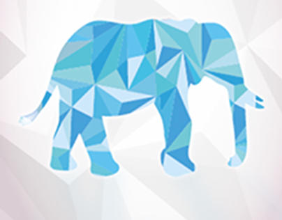 The blue elephant book cover- غلاف كتاب الفيل الأزرق