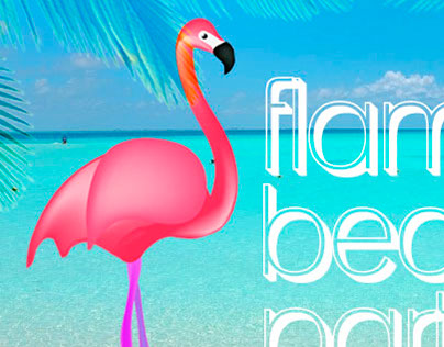 Flamingo Beach Party. Ilustración