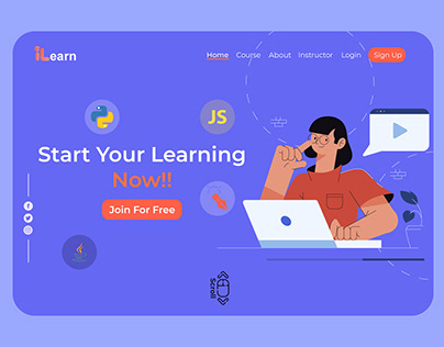 E-Learning Website Landing Page Design