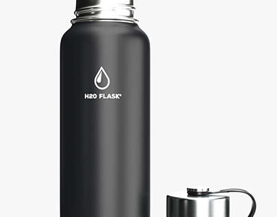 H2O Flask Water Bottle Set 3D Model Set