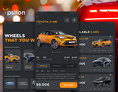 Car booking website & app design